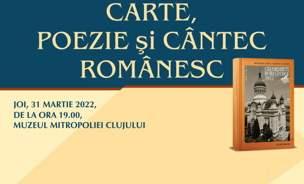Seară culturală la Muzeul Mitropoliei Clujului | Carte, poezie și cântec românesc