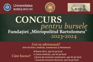 Fundaţia „Mitropolitul Bartolomeu” oferă 34 de burse studiu pentru anul şcolar şi universitar 2023-2024 | Comunicat de presă