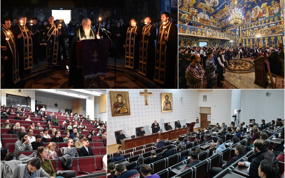 Mitropolitul Andrei a citit ultima parte a Canonului cel Mare la Paraclisul Facultății de Teologie Ortodoxă și a conferențiat pe tema „Cu Domnul Iisus Hristos pe drumul Crucii”